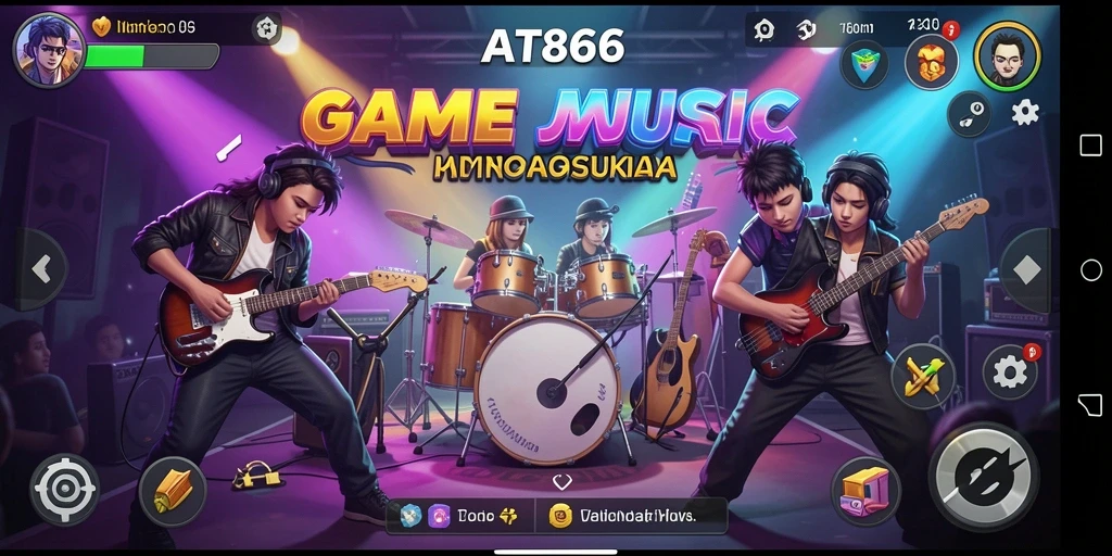 Tampilan gameplay AT866 yang menampilkan interaksi musik yang seru.