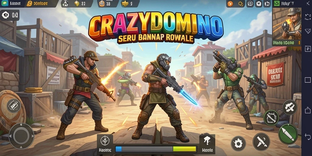 Tampilan seru gameplay Battle Royale di CRAZYDOMINO.