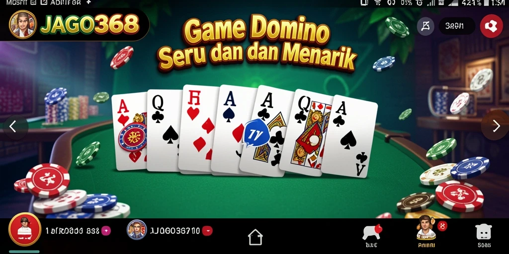 Tampilan gameplay JAGO368 yang mendebarkan dalam permainan Domino.