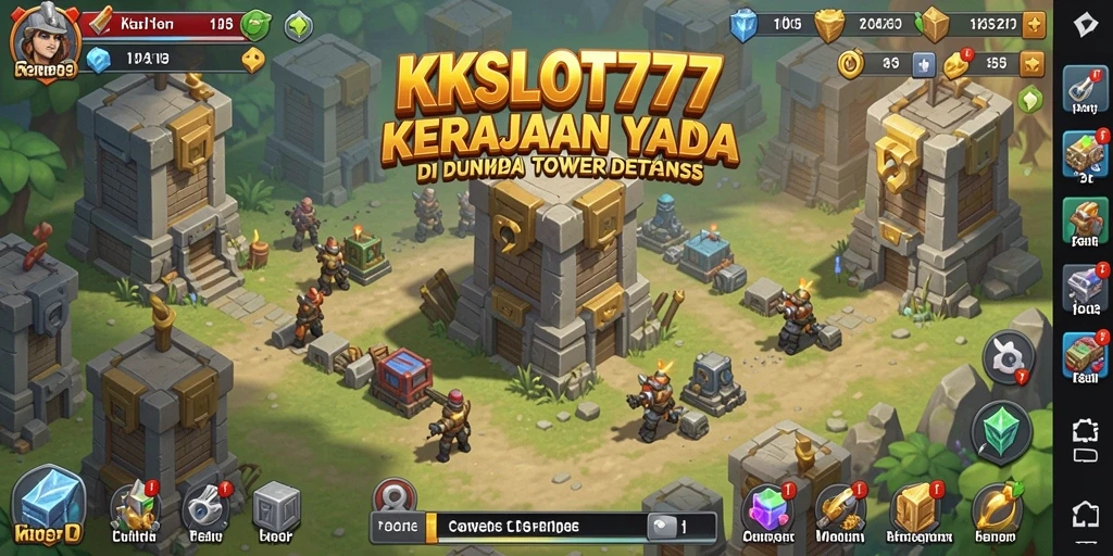Screenshot KKSLOT777 menunjukkan aksi seru dalam Tower Defense.