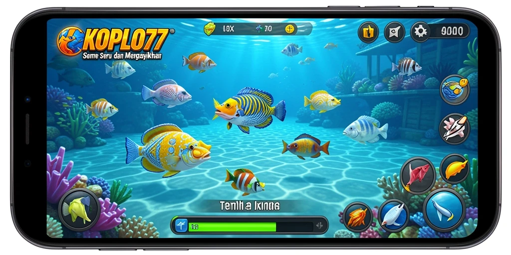 Tampilan gameplay seru dalam KOPLO77 yang penuh warna.