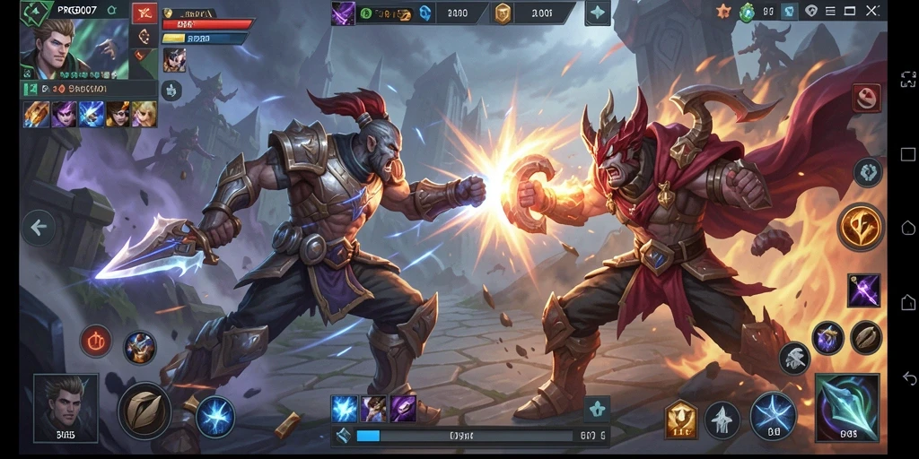 Gameplay seru PRG007 dalam pertempuran MOBA.