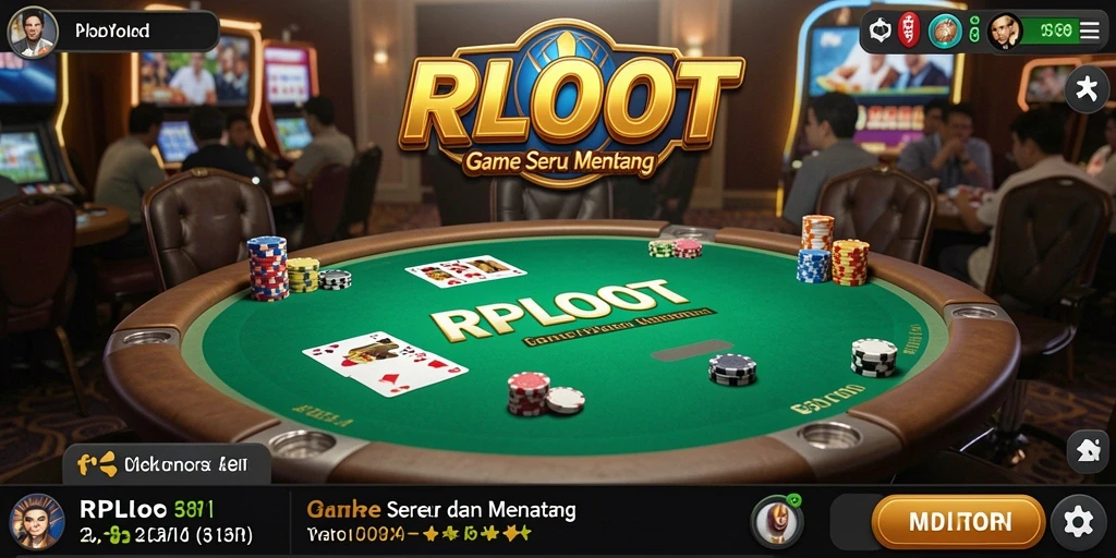Tampilan gameplay Poker yang seru di RPLOOT dengan desain kartu dan meja yang menarik.